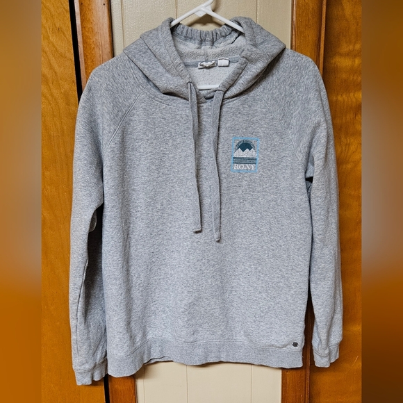 Roxy Gray Women's Hoodie with Logo Patch - Picture 1 of 3